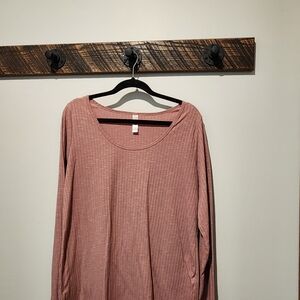 LuLaRoe Pink Ribbed Relaxed Blouse